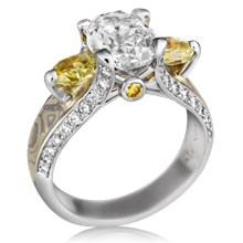Three Stone Juicy Light Engagement Ring